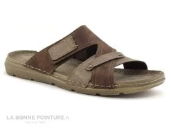 Morans PAGRIS - Marron Beige - Brides Croisees - Mule Homme