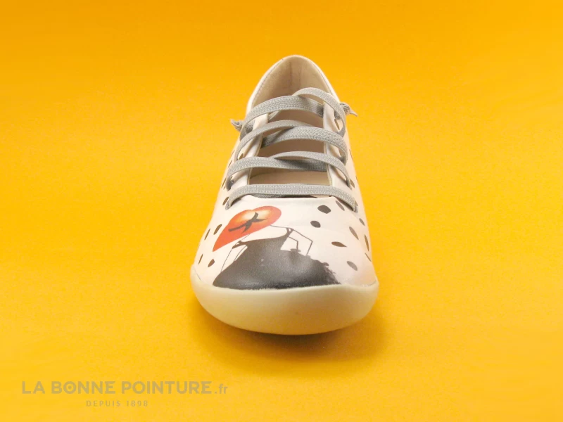 Alce Shoes 9235 - Blanc Noir - Femme Chapeau - Ballerine 4 Alce Shoes 9235 - Blanc Noir - Femme Chapeau - Ballerine – Image 2