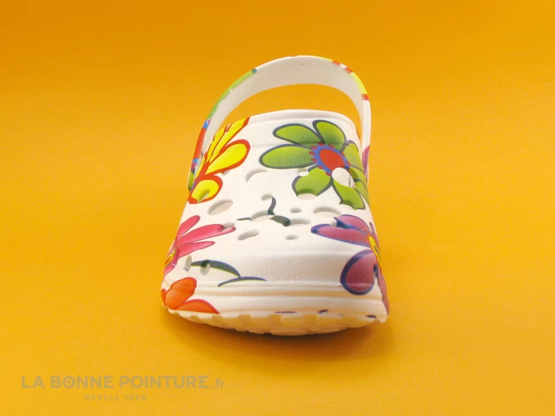 Woz Cheese Flowers - Blanc Et Fleurs Multicolores - Sabot Femme 4 Woz Cheese Flowers - Blanc Et Fleurs Multicolores - Sabot Femme – Image 2