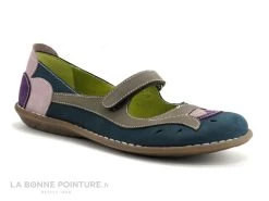Jungla 4096 Bleu Rose Violet - Ballerine Velcro