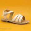 Minibel TULIPE White - Sandale Fille En Cuir Blanc