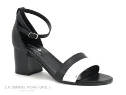 Shoelab LYLIROSE Noir - Argent - Sandale Talon Large