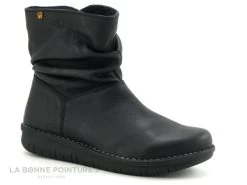 Jungla 7559 Noir - Tige Plissee - Bottine Femme Cuir Noir