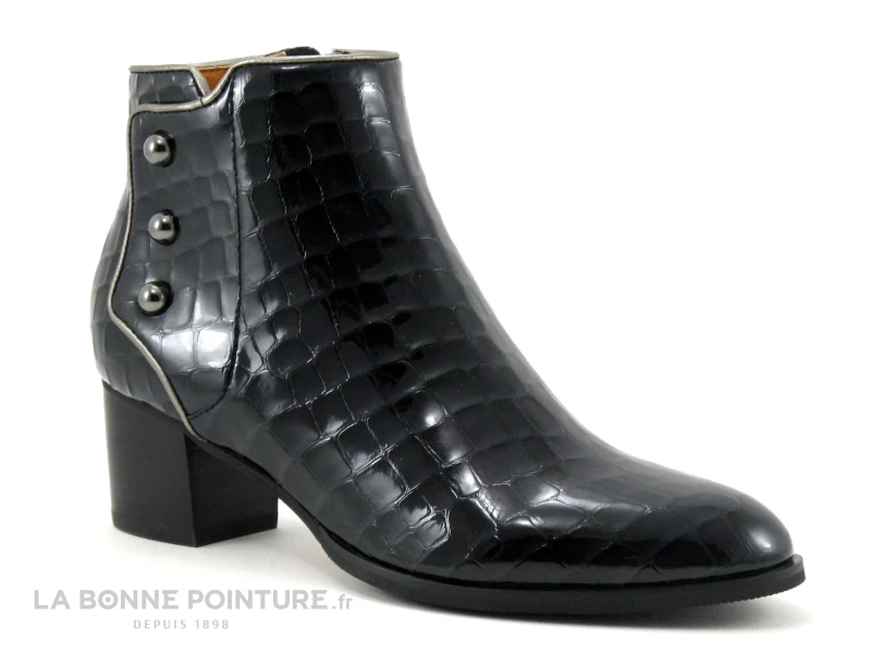 MamZelle TIKITA Croco Verni Noir - Bottine Femme 7 MamZelle TIKITA Croco Verni Noir - Bottine Femme – Image 5