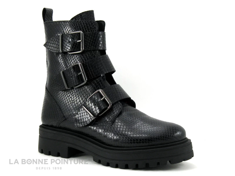 We Do CO99550 Noir Python - Bottine Semelle Epaisse - 3 Brides 3 We Do CO99550 Noir Python - Bottine Semelle Epaisse - 3 Brides