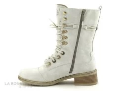 Mustang 1402 501 203 Glace - Bottine Blanche Femme -Chaussure Soldes Boutique cd24607c73b9e66c561f35ea11d5d5ef img 3318.jpg 175748