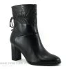 Tamaris 1-25368-27 Black Leather - Bottine à Talon Haut Cuir Noir