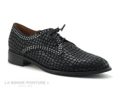 MamZelle SONATE Croco Noir - Chaussure Lacet Femme