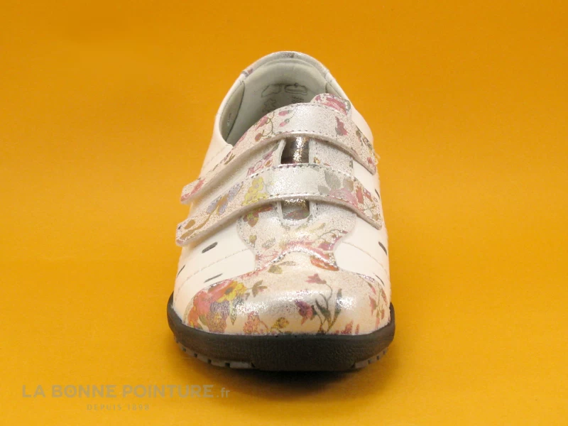 Suave LONDON 8017PT Spring White - Chaussure à Scratches Blanche Et Fleurie 4 Suave LONDON 8017PT Spring White - Chaussure à Scratches Blanche Et Fleurie – Image 2