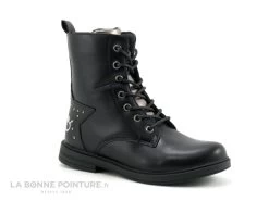 Chaussure Soldes Boutique 38 3 Pommes ATTAQUE Noir - Bottine Lacet Fille Avec Zip