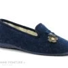 Soca 340 Indigo - Chausson Femme Bleu - 2 Fleurs - Interieur Laine