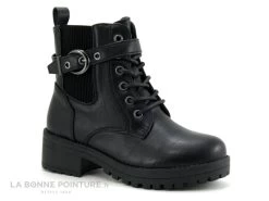 Happy Bee B850860 Black - Boots Fille Noire - Semelle Epaisse Et Crantee