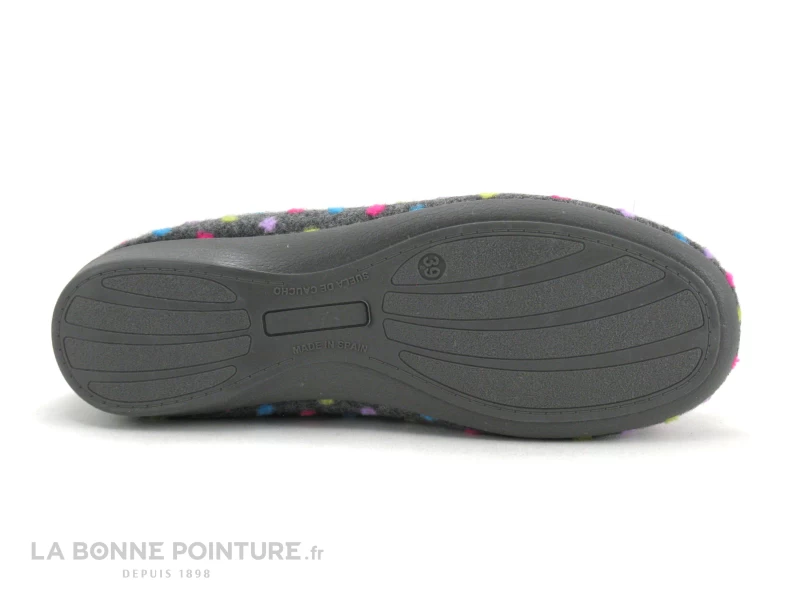 Zels 2378 Gris - Pois Et Pompon Multicolores - Pantoufle Ballerine 6 Zels 2378 Gris - Pois Et Pompon Multicolores - Pantoufle Ballerine – Image 4