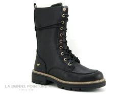 Mustang 1437 503 9 Noir - Bottine Noire Avec Semelle Crantee