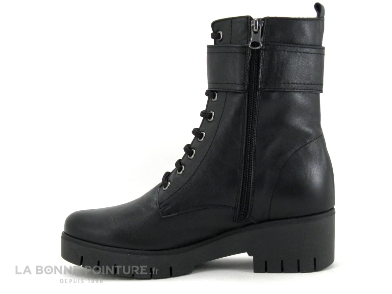 Jordana 47 Noir - Lacet - Zip - Bride Velcro - Bottine Noire Talon Epais 5 Jordana 47 Noir - Lacet - Zip - Bride Velcro - Bottine Noire Talon Epais – Image 3