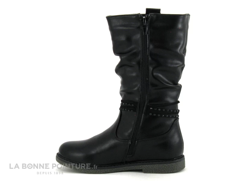 Wipop DUCLAIR Noir - Botte Fille Noire Avec Tige Froncee 5 Wipop DUCLAIR Noir - Botte Fille Noire Avec Tige Froncee – Image 3