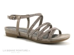 Marco Tozzi - 2-28106-22 Taupe - Nu-pieds Plat Femme