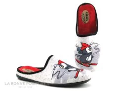 Selkis 22332 Gris - Pingouin A Skis - Pangoufle Mule Femme