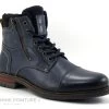Arid RYAN Marine - Boots Homme Cuir Bleu Marine - Zip Et Lacet