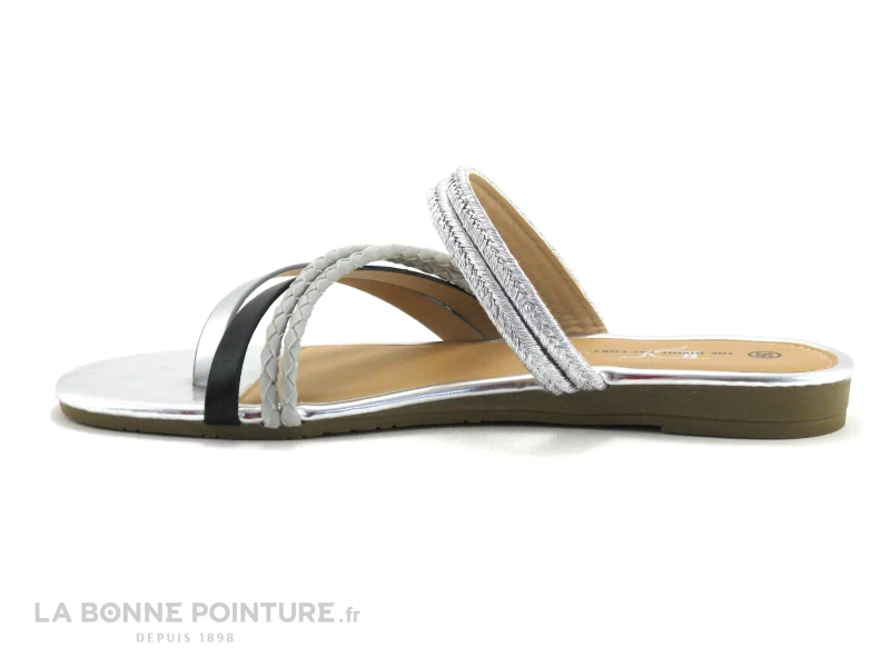 The Divine Factory JL3689 Noir Blanc Argent - Tong Femme 4 The Divine Factory JL3689 Noir Blanc Argent - Tong Femme – Image 2