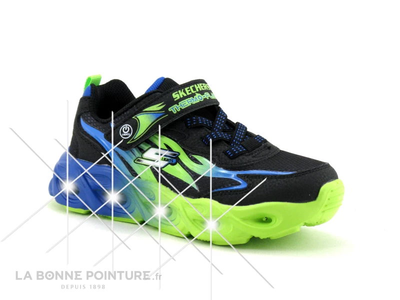 Skechers Lights 400103 Thermo Flash - Heat Flux - Noir Bleu Jaune - Basket 3 Skechers Lights 400103 Thermo Flash - Heat Flux - Noir Bleu Jaune - Basket