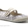 Alce Shoes 9166 - Beige - Imprime Noir Blanc Bone - Ballerine Velcro
