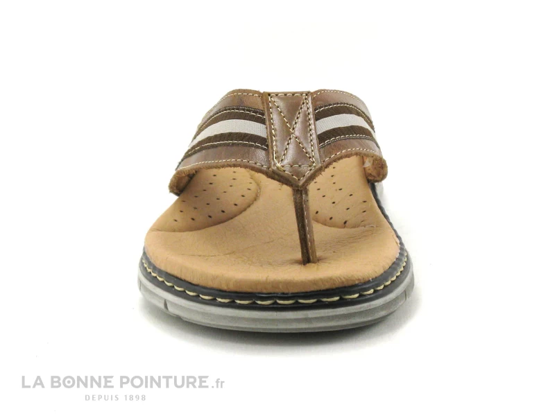 Orland 2042 Camel - Tong Homme Cuir Marron 4 Orland 2042 Camel - Tong Homme Cuir Marron – Image 2