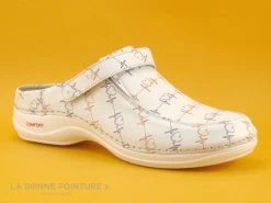 Chaussure Soldes Boutique 24 3 Points De Suspension KIADO Blanc - Sabot Femme En Cuir