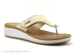 Fly Flot FIBBY - Jaune Blanc Argent - Tong Reglable Femme