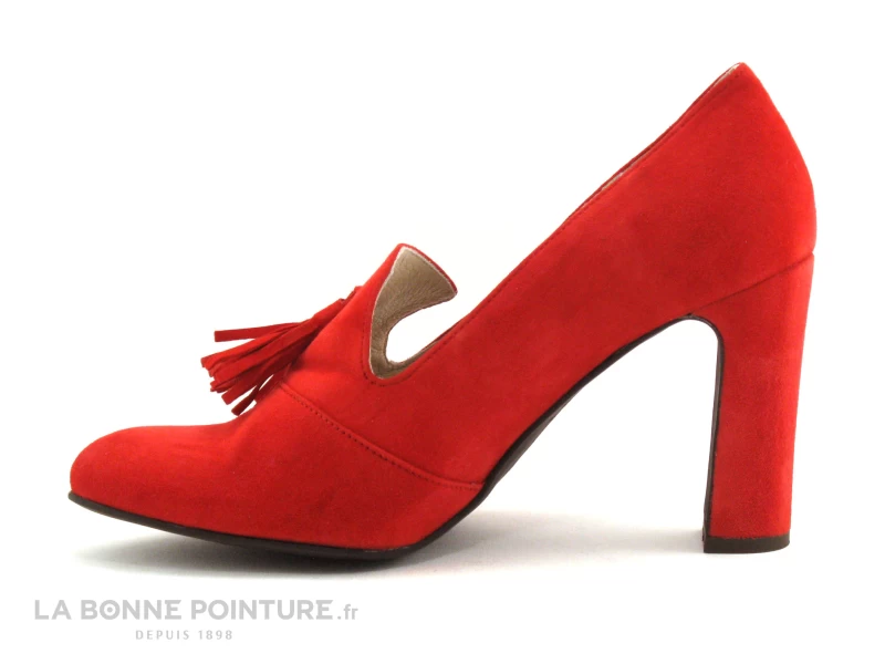 Caty Kivala - LISA Velours Rouge - Pompons - Escarpin Talon Haut 5 Caty Kivala - LISA Velours Rouge - Pompons - Escarpin Talon Haut – Image 3