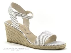 Tamaris 1-28300-26 822 Denim Stripes - Nu-pieds Espadrille Talon