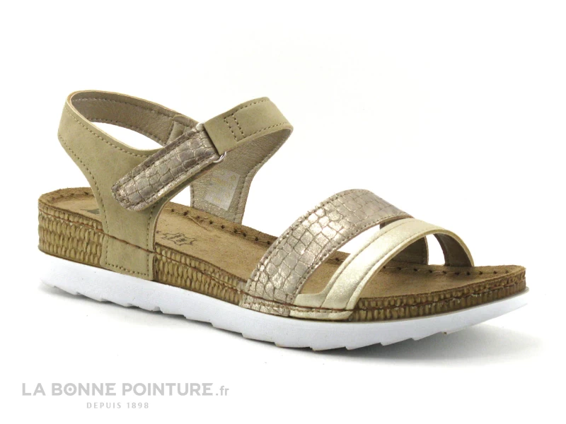 Morans MONFRAIS Platine - Sandale Beige Et Or Femme 3 Morans MONFRAIS Platine - Sandale Beige Et Or Femme