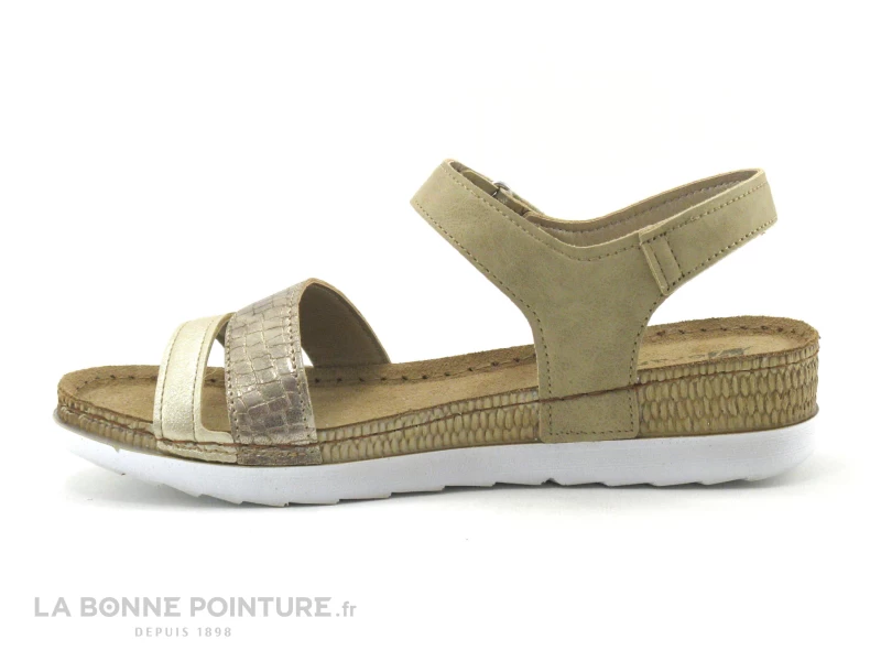 Morans MONFRAIS Platine - Sandale Beige Et Or Femme 5 Morans MONFRAIS Platine - Sandale Beige Et Or Femme – Image 3